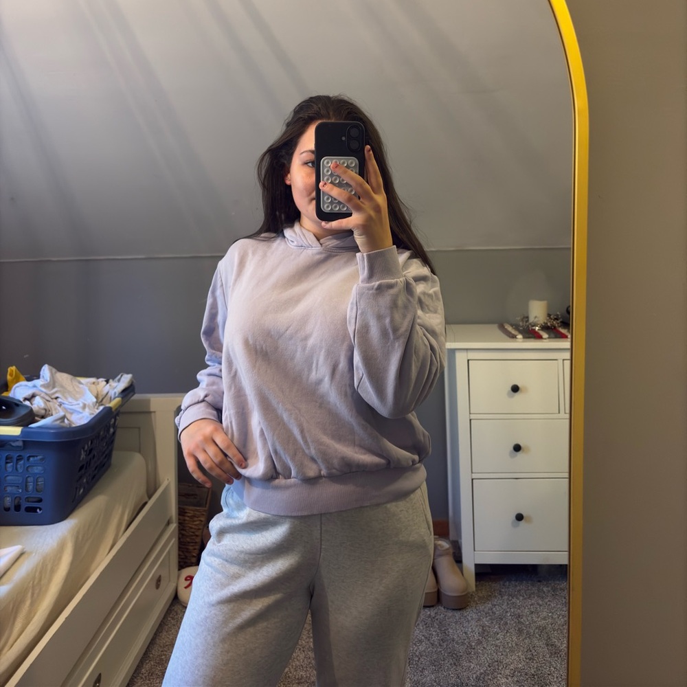 purple h & m hoodie